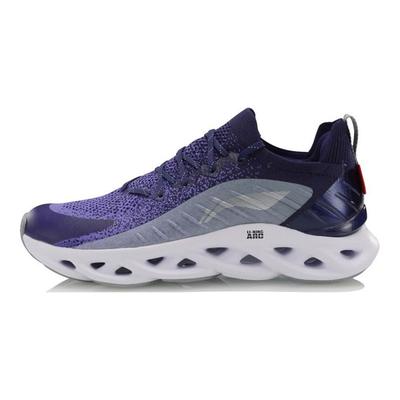 Li Ning Arc Pohodlné Tlumení Nárazů Protiskluzové Odolné proti Opotřebení Prodyšné Lehké Boty na Běhání s Nízkým Svrškem Unisex tenisky Fialová Bílá ARHP073-9