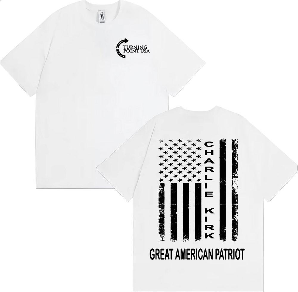 Pray for Charlie Kirk Great American Patriot Tshirts for Men High Street 90s Vintage T Shirt Unisex Fashion Cozy Cotton Tshirt