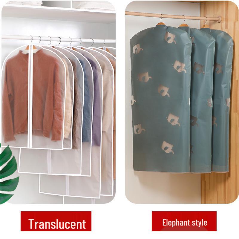 Thickened Transparent PEVA Dustproof Garment Bag for Suits – Washable Hanging Clothes Cover