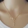 Popular, Simple Digital 8-character Cross Necklace Jewelry, European and American Women's Trendy Clavicle Chain