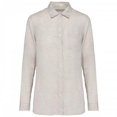Spasso Womens/Ladies Linen Long-Sleeved Shirt
