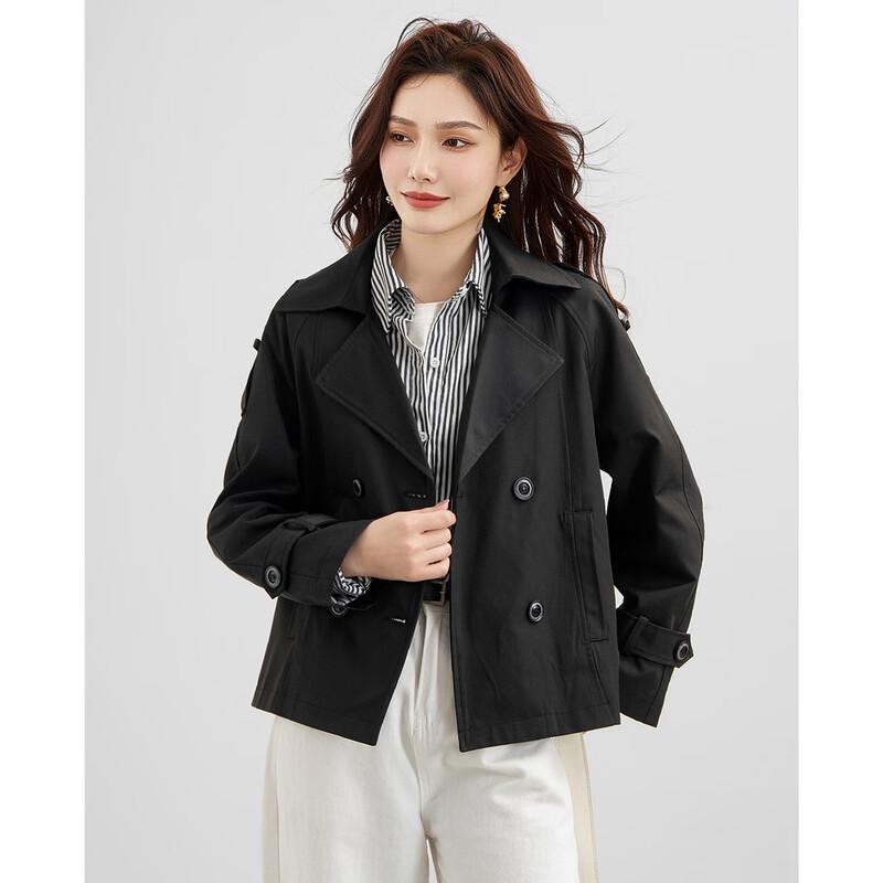 TERRE BLEUE Women s Short Casual Trench Coat M