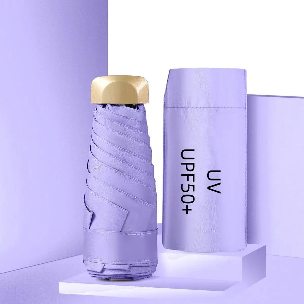 New Umbrella  Mini Portable UV Protection Folding Sun Rain Shield Compact Capsule UPF50+Travel Umbrella