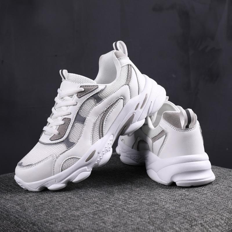 Nové dámské boty Malé bílé boty Módní trend Street Všestranné Dad shoes Prodyšná síťovina Ležérní boty