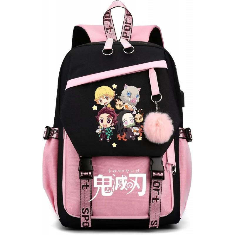 Plecak Tematyczny Anime dla Nastolatków i Studentów Duża Pojemność Torba na Laptop z Portem USB Tkanina Oxford