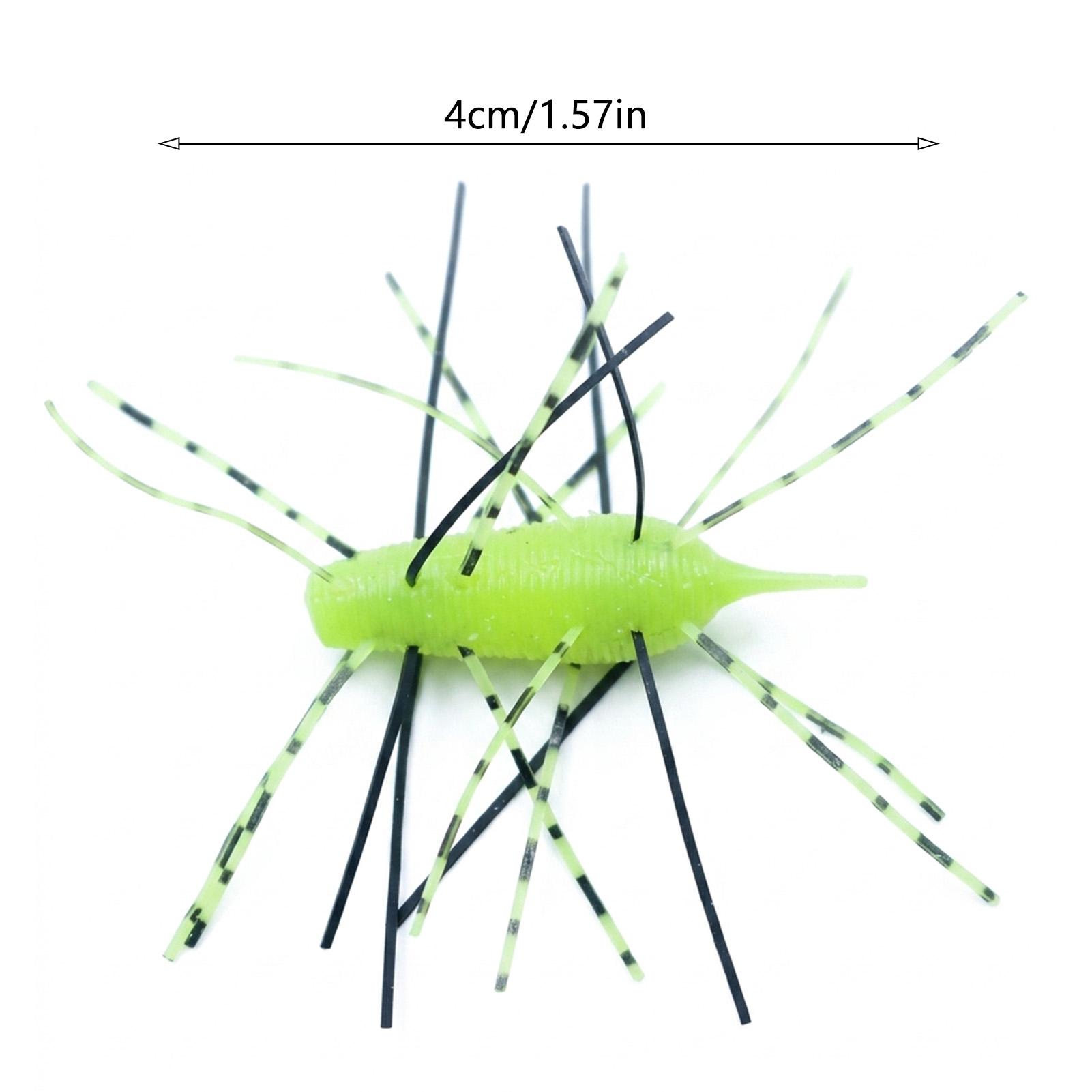 Soft Plastic Lure 4cm for Bass Fishing with Potato Texture Slow Sinking Weedless Design for Freshwater and Saltwater 5 pack_Fluorescent Yellow зелёный