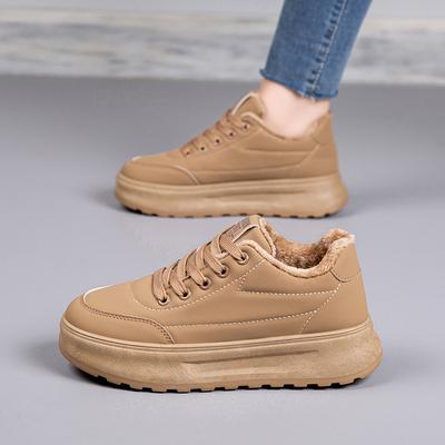 Fleece Cotton Shoes, Women's Snow Cotton Thick-soled Board Shoes, Versatile Anti-slip Casual Shoes