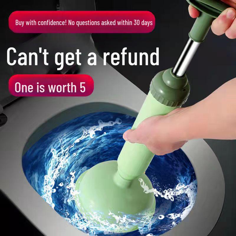 

Heavy-Duty Leather Toilet Plunger for Strong Suction and Pipe Unclogging зелений