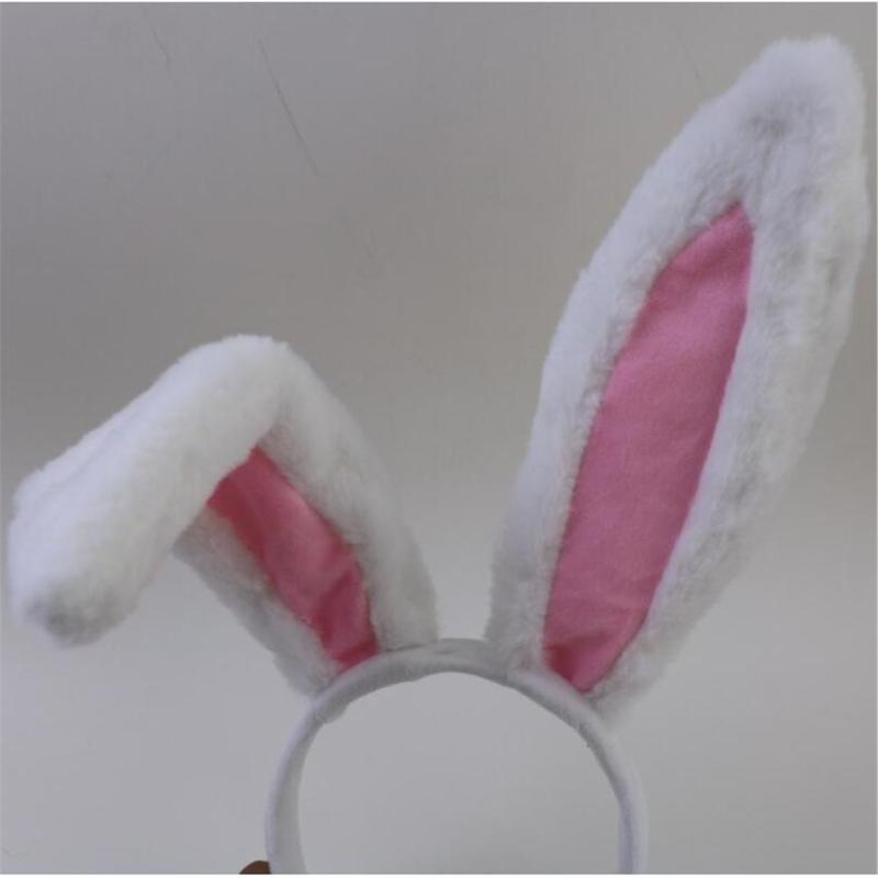 Easter Rabbit Headwear Rabbit Ears Headbands Bowtie Tail Set Rabbit Ears Costume Set Animal Hair Hoop for Easter Party