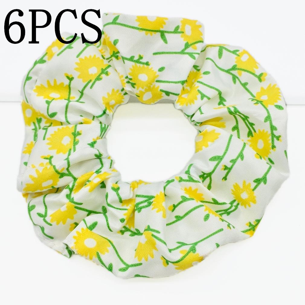 6pcs/lot Hair Scrunchies Bands Scrunchy Ties Ropes Ponytail Holder for Women Accessories Fabric Headwear Ditsy Floral Sweet Cute