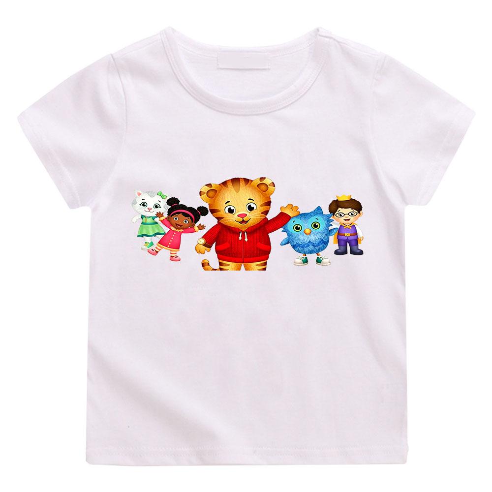 Daniel Tiger’s Neighborhood Children's T-shirts Cotton Cartoon Print Short Sleeve Funny Boys Cute Girls Tees Casual Tops Summer