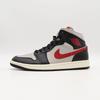 BQ6472-060 Nike WMNS Air Jordan 1 Mid Black Grey Gym Red