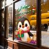 Christmas Penguin Glass Window Shopping Mall Atmosphere Decoration Electrostatic Stickers