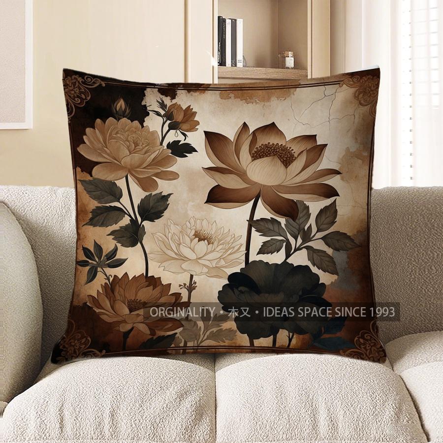 2D Blumenmuster Kissenbezüge für Dekoration Muster Kissenbezug Geeignet für Sofa Schlafzimmer Auto Kissenbezug