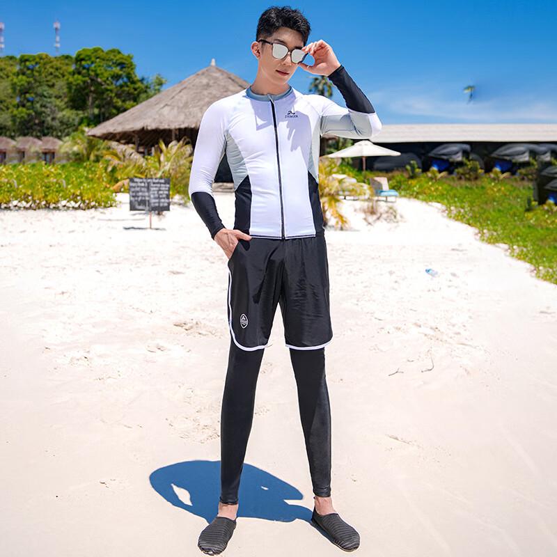 Men s Split Long Sleeve Rash Guard Surfing & Diving Suit S