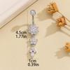 Stylish Octagonal Stainless Steel Belly Button Ring with Diamonds for Everyday Wear