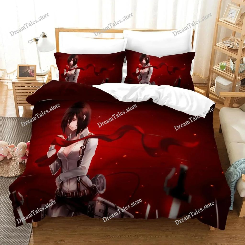 New Attack on Titan Bedding Set Single Twin Full Queen King Size Attack on Titan Bed Set Children Kid Bedroom Duvet Cover Sets96