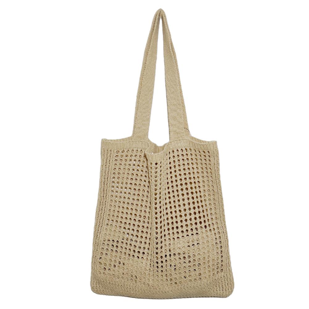 Fashion Women Shoulder Handbags Hollow Out Knitted Shopping Bags Large Capacity Handbags Totes for Daily Leisure Shopping Travel