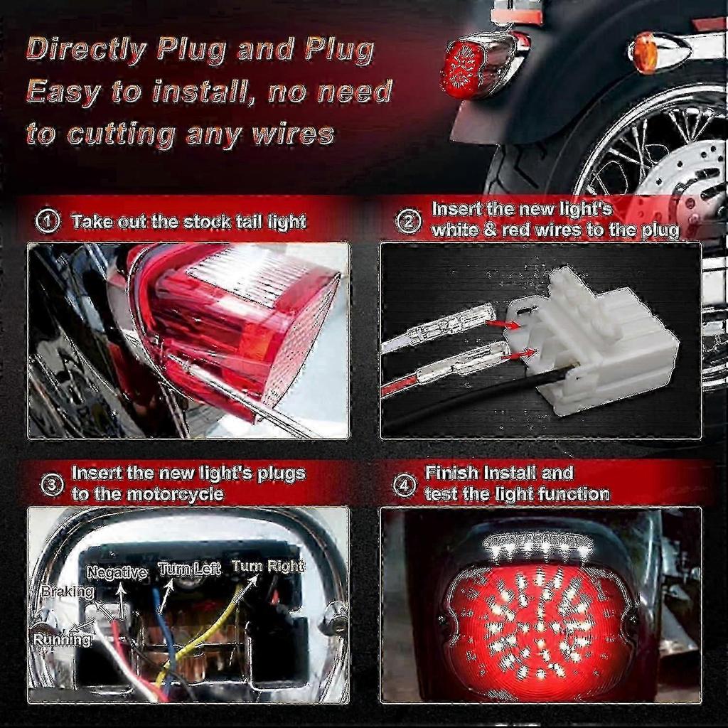 Smoked Taillights for Harley Davidson Dyna with LED Technology