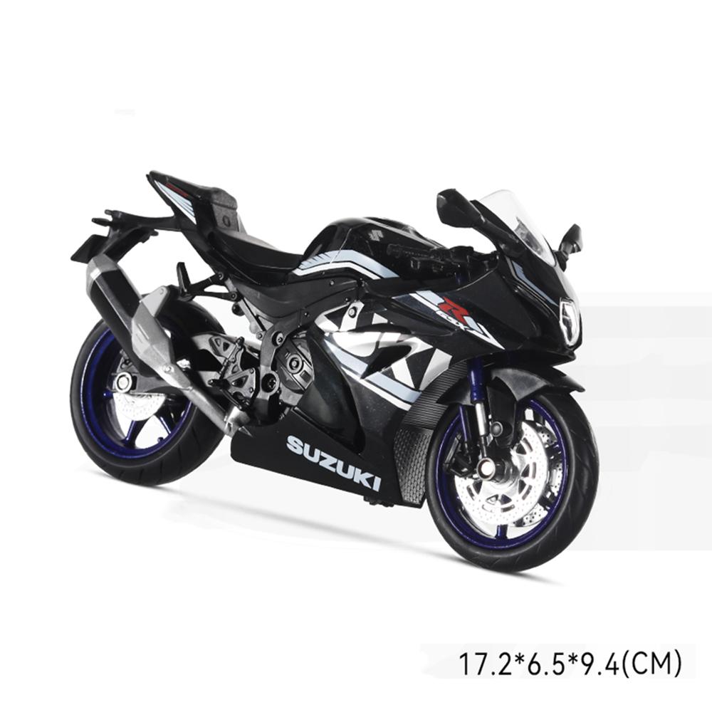 1:12 Scale SUZUKI GSX R1000R Motorcycle Model Toy Alloy Body Rubber Tire Motor Models Free Wheeling Shock Absorption Kids Gifts