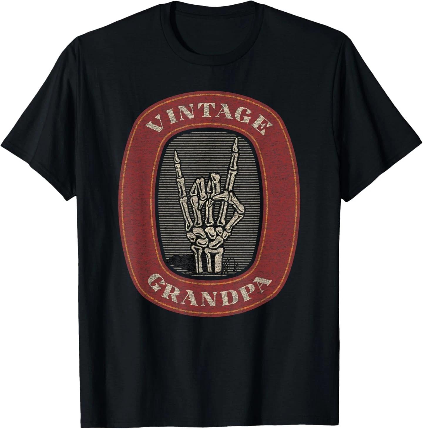 Funny Grandpa Vintage Graphic Skeleton Hand T-Shirt XL