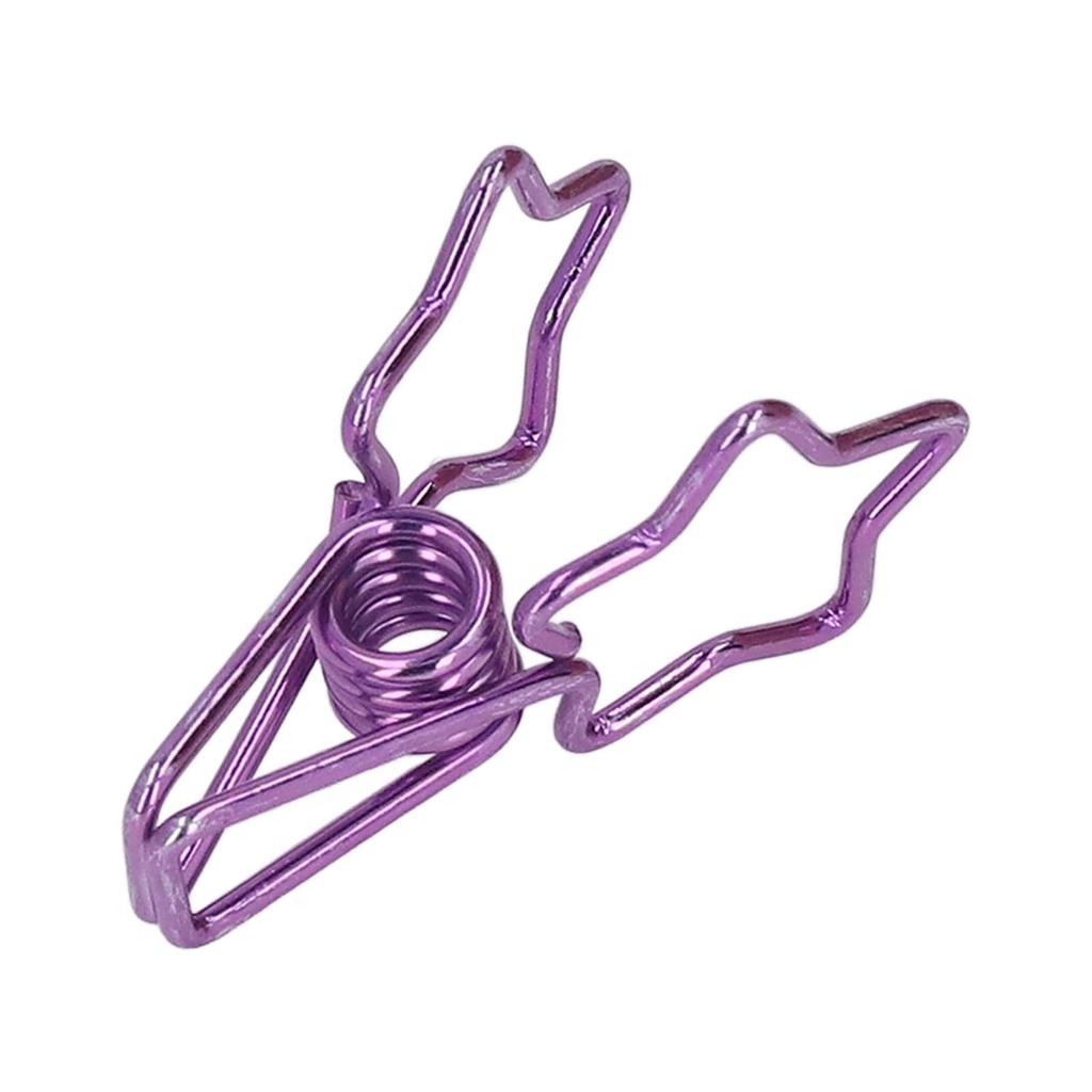 100pcs Star Binder Clips Cute Cartoon Hollow Strong Clamping Force Sturdy Metal Paper Clamps for Office Account Tickets