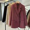 Suit Raspberry Jacket Spring and Autumn Elegant Chic New Small People High-end Loose Casual Temperament Suit Top Versatile