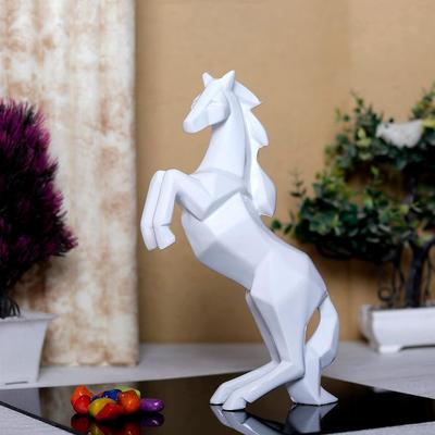 New Horse Showpiece Vastu, Fengshui Figurine | Home Decor Items | Decorations And Gifting | Running Horse Statue For Money & Wealth - Polyresin, White