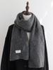 Cotton blended knitted scarf women's autumn and winter new white label soft waxy wool warm scarf shawl men