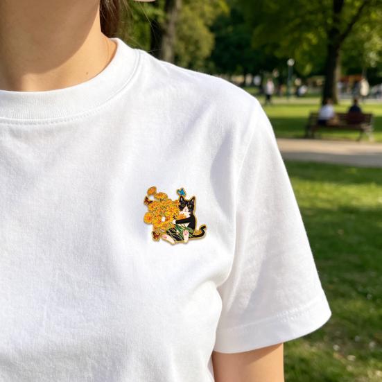 Brooch Enamel Bouquet Cat Design Zinc Alloy Brooch Pin Clothing Bags Suit Lapel Badge Versatile Accessory