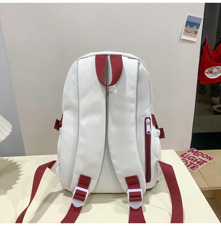 2025 Stylish Color Block Backpack for Junior High Girls - Large Capacity, Korean Academy Style
