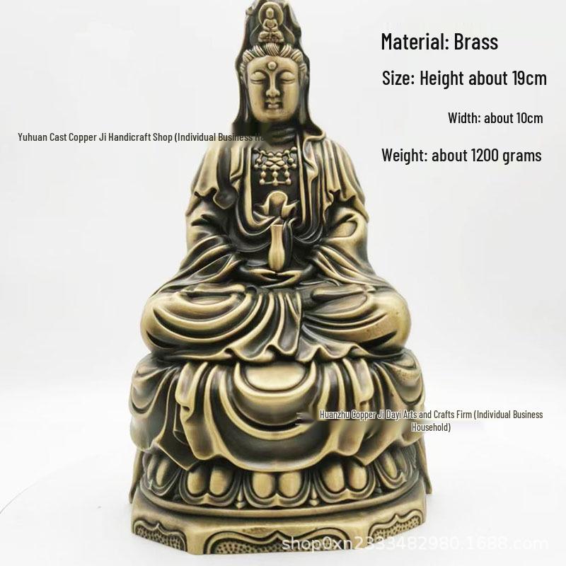 Antique Bronze Buddha and Guanyin Statue Collection - God of Wealth and Maitreya Buddha Ornaments
