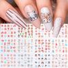 2 SheetS Winter Nail Art Designs 3D Cute Sticker Cartoon Christmas Slider New Year Holiday Decal Manicure Decorations