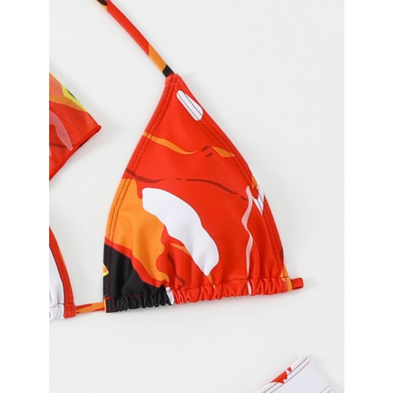 Women S Three Piece Printed Bikini Set Beach Swimsuit