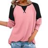 New Autumn And Winter Women's Clothing Stitching Long Sleeve Round Neck Pullover Top Women's Style