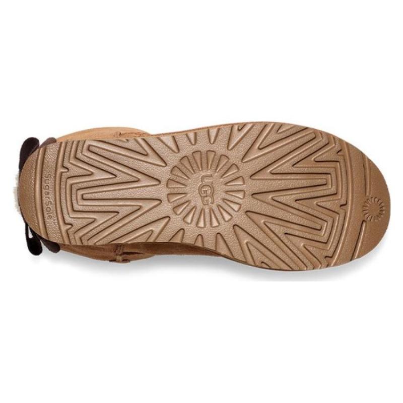 UGG Mini Bailey Suede Bow For 'Chestnut' Women's Sneakers 1153514-CHE