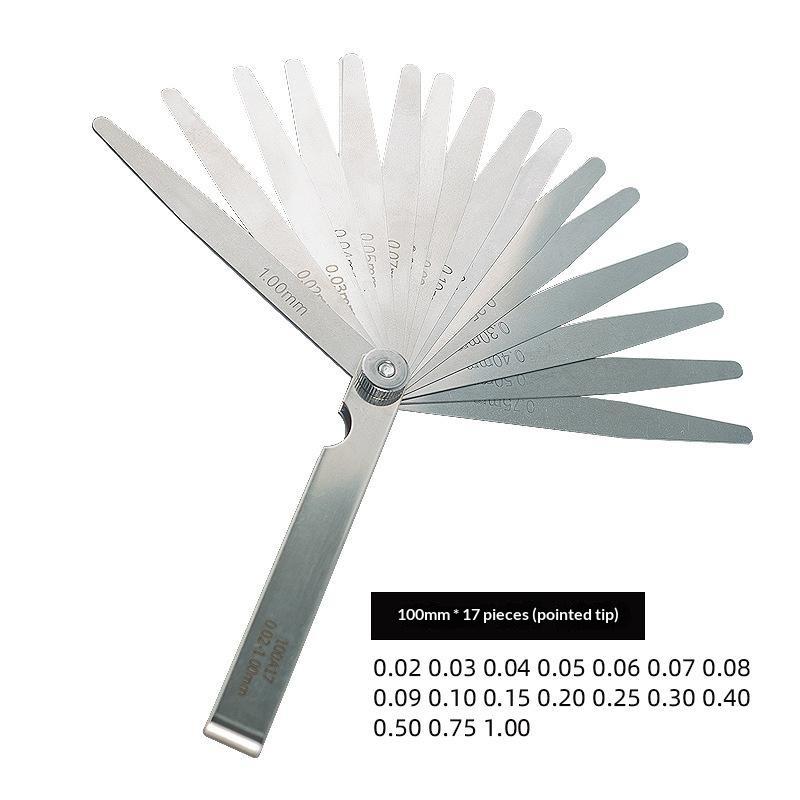 Stainless Steel Feeler Gauge 17 Precision Blades Heavy Duty Gap Measuring Tool for Marine Vessel Equipment Maintenance