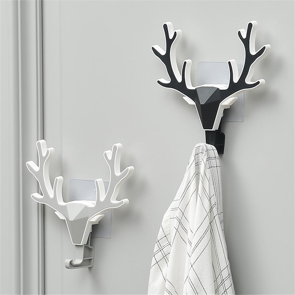 Schwarz Hirsch Horn Wand Hängen Haken 3D Elch Kopf Anhänger Rack-Home Wand Dekor