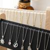 2 Layers Wood Slope Shape Jewelry Display Necklace Pendant Organizer Stand Holder Rack Showcase Tray