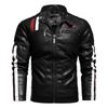 Men's Plus Size Leather Motorcycle Jacket for Autumn/Winter Casual Wear