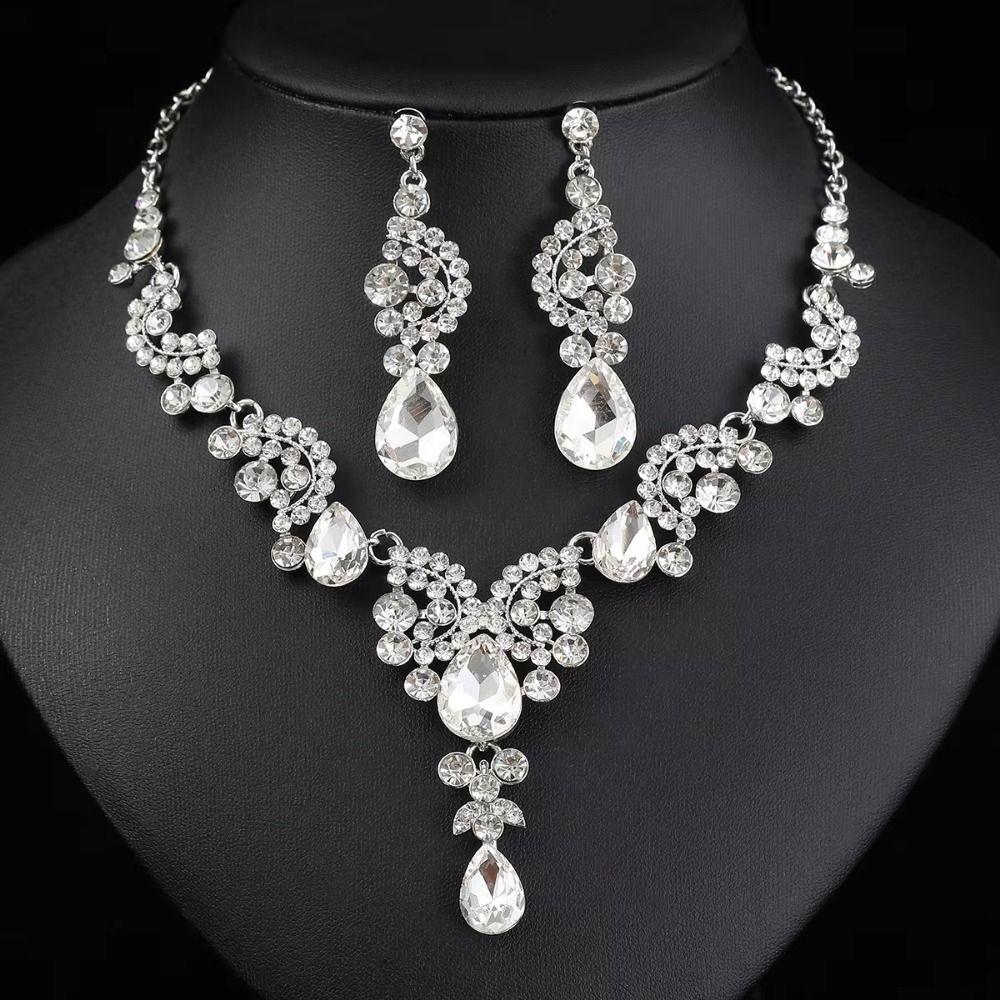 Elegant Necklace Earrings Set Luxury Bridal Jewelry Set Women's Jewelry Sets Women's Accessories