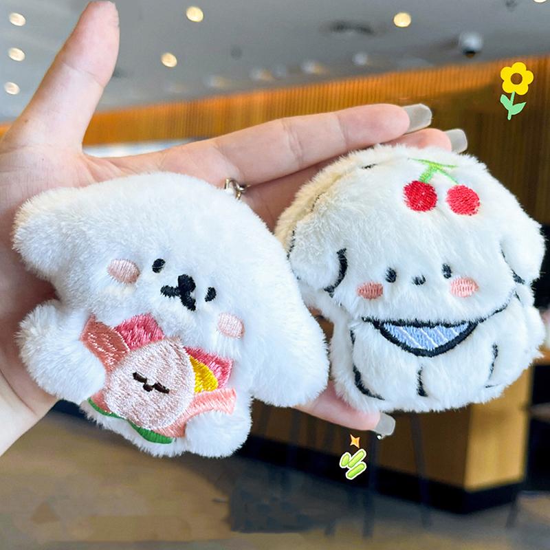 Breloc cățeluș de pluș de desene animate, Păpușă drăguță, Pandantiv de geantă inimă pentru fată, Pandantive de pluș