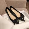Pointed Butterfly Butterfly Pearl Flat Shoes Women's High Heel Wedding Shoes Commuter Shoes