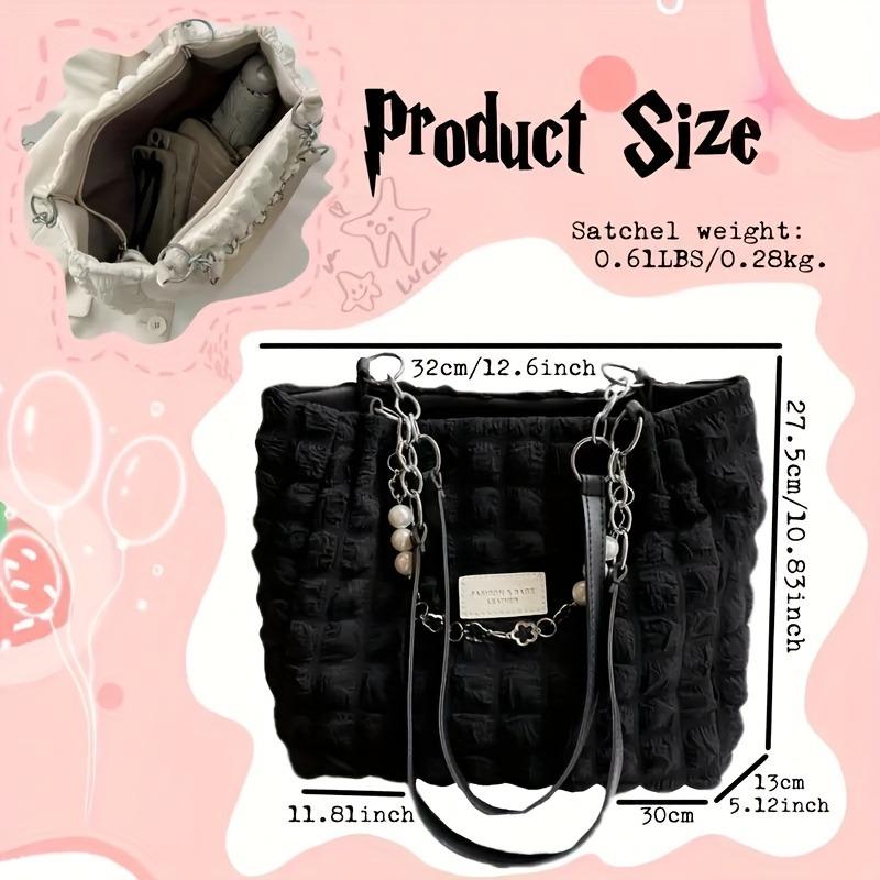 Sommerlich frisch und süß, geraffte Bubble-Cloud-Schultertasche, geräumige Tragetasche für Ausflüge und Pendeln, modische weiche Damenhandtasche