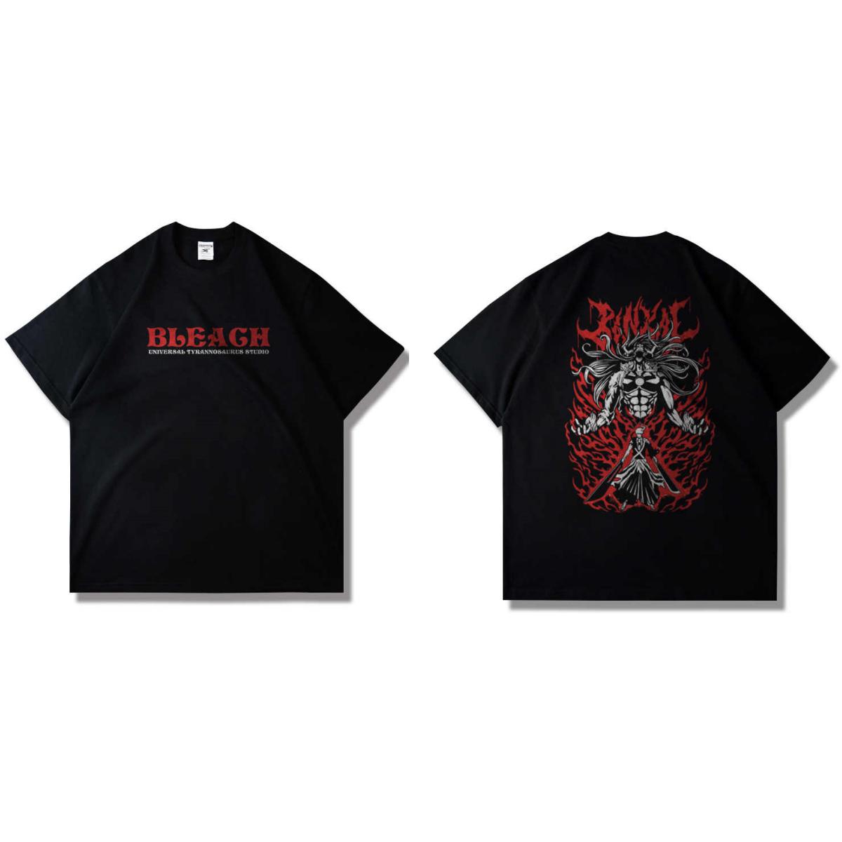 

Japanese Animation Tide BLEACH Reaper Kurosaki Ichigo Joint Name of The Same Printed Short-sleeved T-shirt Pure Cotton Loose 4XL