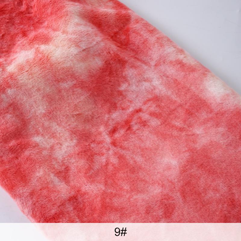 0,5/1/2 Yard Tie Dye Imitace Králičí Plyšová Látka Látka z Umělé Kožešiny na Šití Zimních Kabátů Šálů Dek Deky Oblečení pro DIY