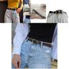 Chic Women's Simple Gold Buckle Waist Belt Elegant Pu Fabric For School And Everyday Wear