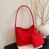 Korean Style Embroidery Letter Underarm Bag Handbag Cloth Shoulder Bag Simple Nylon Tote Bag  Women