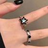 Contrasting Color Opal Star Ring, Women's Ins Tide Fashion Personality Couple Index Finger Ring, Niche Temperament Versatile Ring