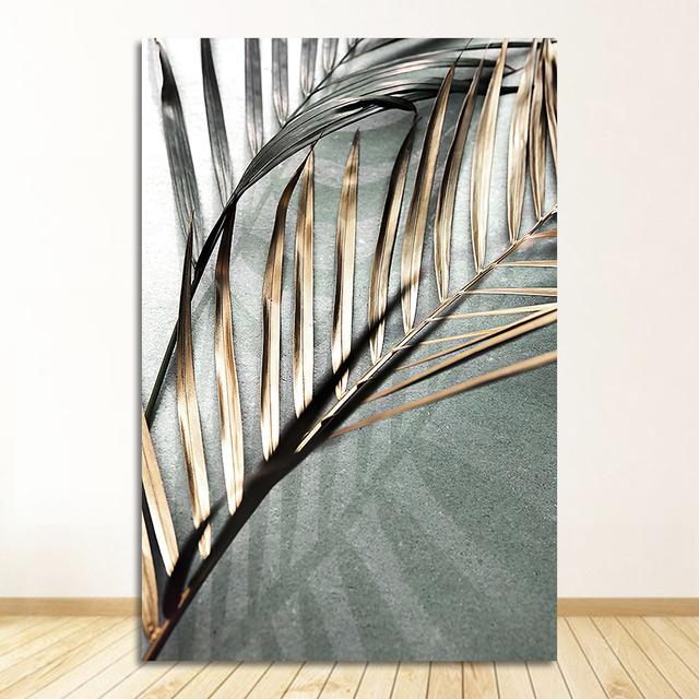 Shades, wall painting on canvas, Nordic posters and prints, wall panels for living room decor, foggy plant, dried leaves, sunlight
